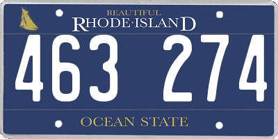 RI license plate 463274
