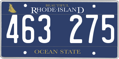 RI license plate 463275