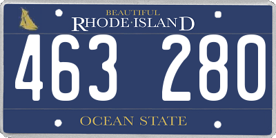 RI license plate 463280