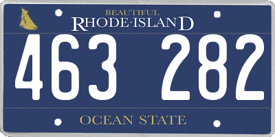 RI license plate 463282