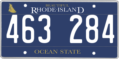 RI license plate 463284