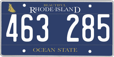 RI license plate 463285