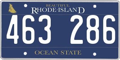RI license plate 463286