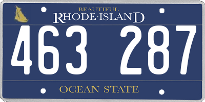 RI license plate 463287