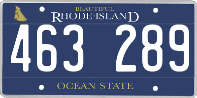 RI license plate 463289
