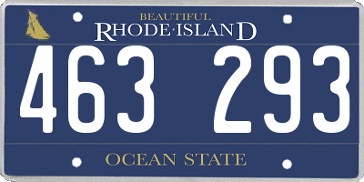 RI license plate 463293