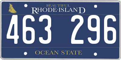 RI license plate 463296