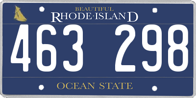 RI license plate 463298