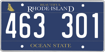 RI license plate 463301