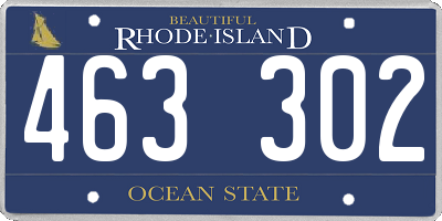 RI license plate 463302