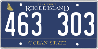 RI license plate 463303