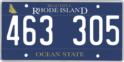 RI license plate 463305