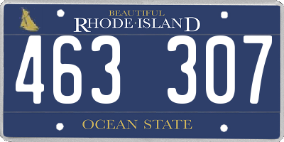 RI license plate 463307