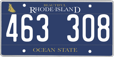 RI license plate 463308