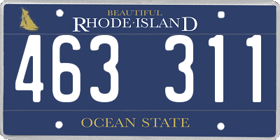 RI license plate 463311