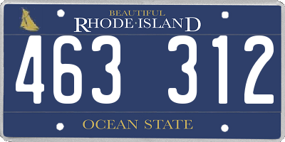 RI license plate 463312