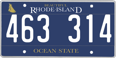 RI license plate 463314