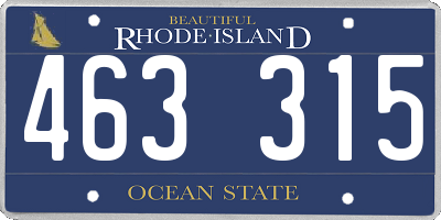 RI license plate 463315