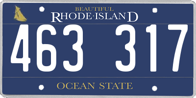 RI license plate 463317