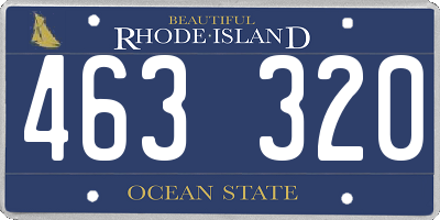 RI license plate 463320