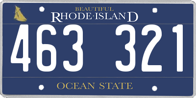 RI license plate 463321
