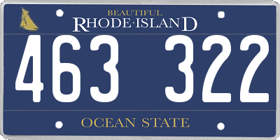 RI license plate 463322