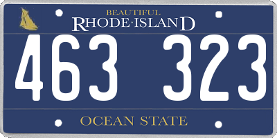RI license plate 463323