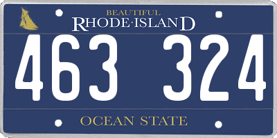 RI license plate 463324
