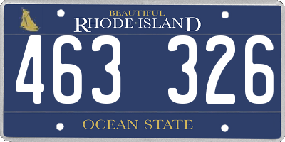 RI license plate 463326