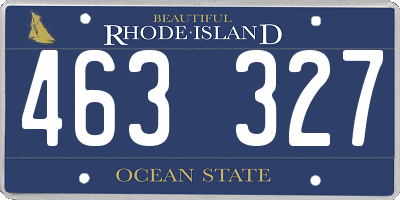 RI license plate 463327