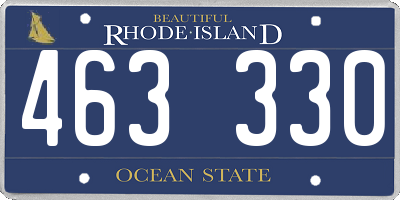 RI license plate 463330