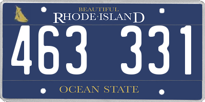 RI license plate 463331