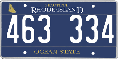 RI license plate 463334