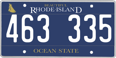 RI license plate 463335