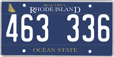 RI license plate 463336