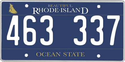 RI license plate 463337