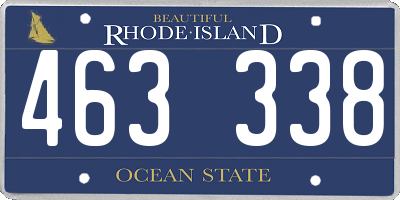 RI license plate 463338