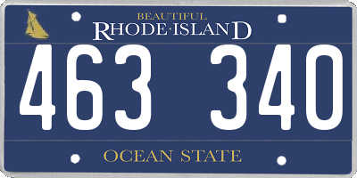 RI license plate 463340