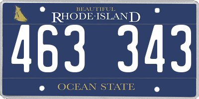 RI license plate 463343
