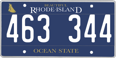 RI license plate 463344