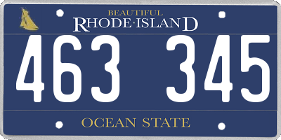 RI license plate 463345