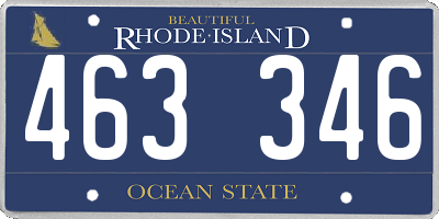 RI license plate 463346