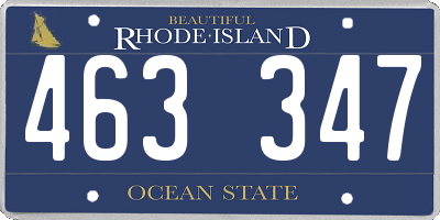 RI license plate 463347