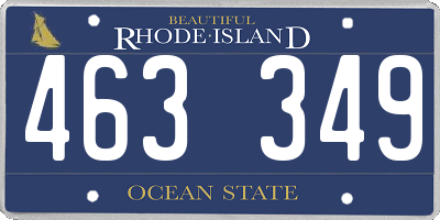 RI license plate 463349