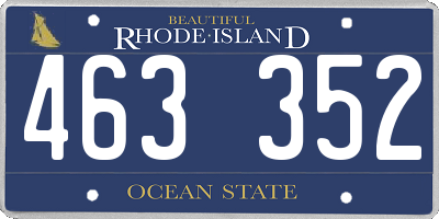 RI license plate 463352