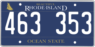 RI license plate 463353