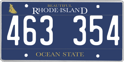 RI license plate 463354