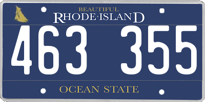 RI license plate 463355