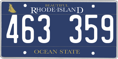 RI license plate 463359
