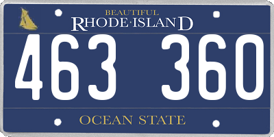 RI license plate 463360